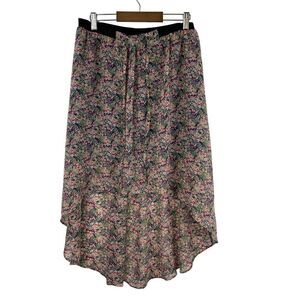 Princess Vera Wang Skirt Womens M Blue Multi Ditsy Floral High Low Fairy Cottage